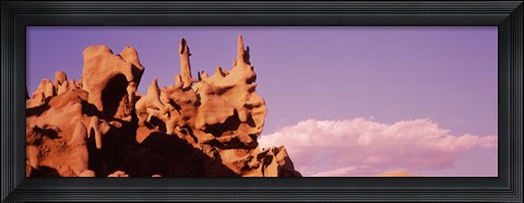 Framed Low angle view of cliffs, Fantasy Canyon, Uintah County, Utah (pink sky) Print