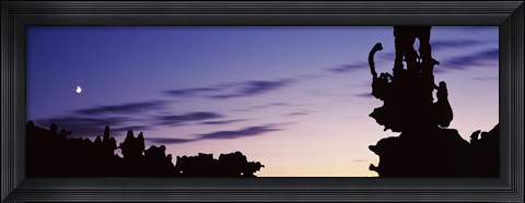 Framed Silhouette of Teapot Rock, Fantasy Canyon, Uintah County, Utah Print