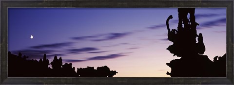Framed Silhouette of Teapot Rock, Fantasy Canyon, Uintah County, Utah Print