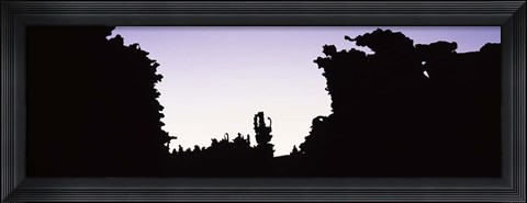 Framed Silhouette of rock formations, Teapot Rock, Fantasy Canyon, Uintah County, Utah Print