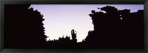 Framed Silhouette of rock formations, Teapot Rock, Fantasy Canyon, Uintah County, Utah Print