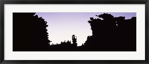 Framed Silhouette of rock formations, Teapot Rock, Fantasy Canyon, Uintah County, Utah Print