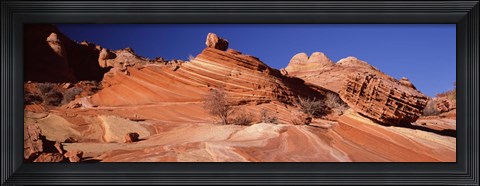 Framed Rock formations on an arid landscape, Coyote Butte, Vermillion Cliffs, Paria Canyon, Arizona, USA Print