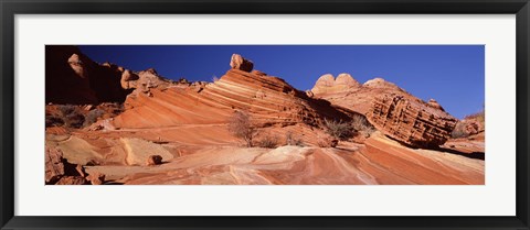 Framed Rock formations on an arid landscape, Coyote Butte, Vermillion Cliffs, Paria Canyon, Arizona, USA Print