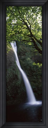 Framed Waterfall in a forest, Horsetail falls, Larch Mountain, Hood River, Columbia River Gorge, Oregon, USA Print