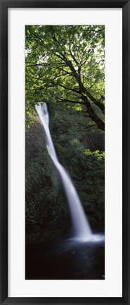 Framed Waterfall in a forest, Horsetail falls, Larch Mountain, Hood River, Columbia River Gorge, Oregon, USA Print