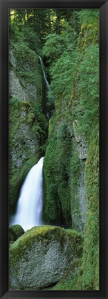 Framed Waterfall in a forest, Columbia River Gorge, Oregon, USA Print