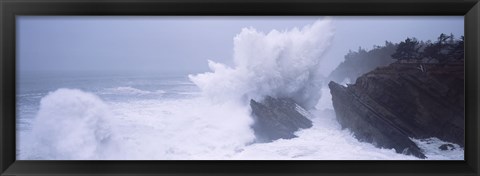 Framed Waves breaking on the coast, Shore Acres State Park, Oregon Print