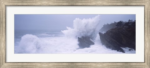 Framed Waves breaking on the coast, Shore Acres State Park, Oregon Print