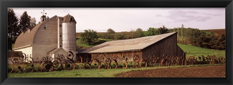 Framed Old barns, Palouse, Whitman County, Washington State Print