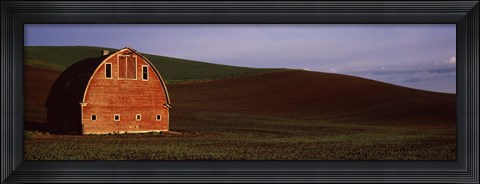 Framed Red Barn in a Field, Palouse, Washington State Print