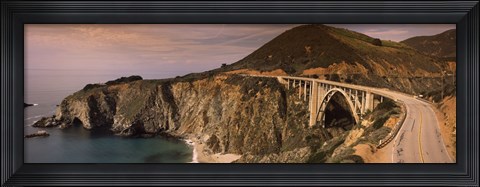 Framed Bridge on a hill, Bixby Bridge, Big Sur, California, USA Print