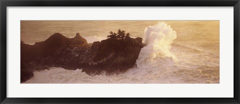 Framed High angle view of waves breaking at the coast, Big Sur, California, USA Print