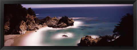 Framed Rock formations at the coast, Big Sur, California Print