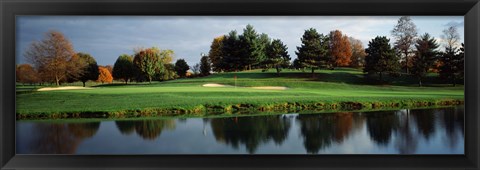 Framed Pond in a golf course, Westwood Golf Course, Vienna, Fairfax County, Virginia, USA Print