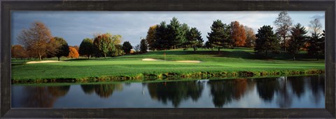 Framed Pond in a golf course, Westwood Golf Course, Vienna, Fairfax County, Virginia, USA Print