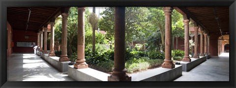 Framed Colonnade of a church, Church Of San Agustin, San Cristobal De La Laguna, Tenerife, Canary Islands, Spain Print