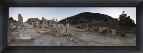 Framed Ruins of a temple, Temple of Domitian, Curetes Way, Ephesus, Turkey Print