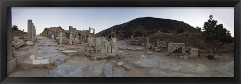 Framed Ruins of a temple, Temple of Domitian, Curetes Way, Ephesus, Turkey Print