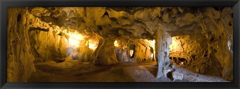 Framed Interiors of a prehistoric cave, Karain Cave, Ciglik, Antalya, Turkey Print