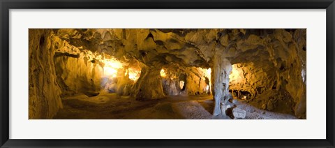 Framed Interiors of a prehistoric cave, Karain Cave, Ciglik, Antalya, Turkey Print