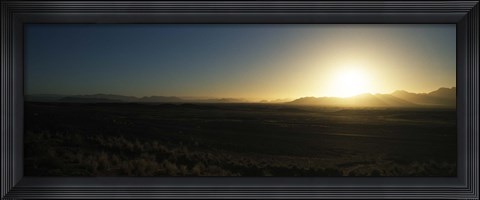 Framed Sunset over mountains, Sossusvlei, Namib Desert, Namibia Print