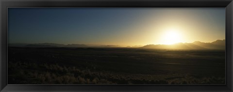 Framed Sunset over mountains, Sossusvlei, Namib Desert, Namibia Print