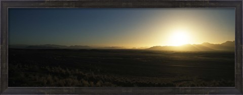 Framed Sunset over mountains, Sossusvlei, Namib Desert, Namibia Print