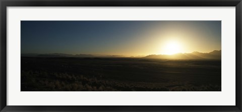 Framed Sunset over mountains, Sossusvlei, Namib Desert, Namibia Print