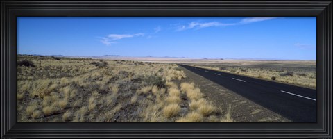 Framed Desert road passing through the grasslands, Namibia Print