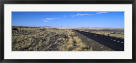 Framed Desert road passing through the grasslands, Namibia Print