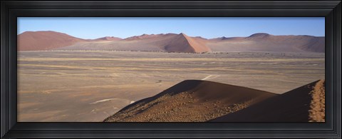 Framed Sand dunes, Namib Desert, Namibia Print