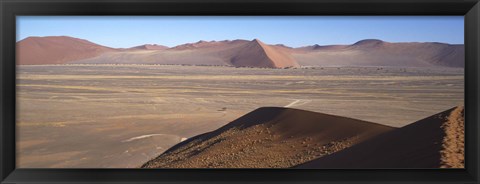 Framed Sand dunes, Namib Desert, Namibia Print