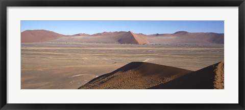 Framed Sand dunes, Namib Desert, Namibia Print