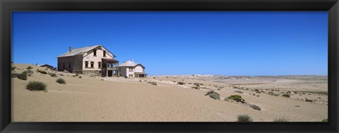 Framed Abandoned house in a mining town, Kolmanskop, Namib desert, Karas Region, Namibia Print