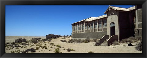 Framed Abandoned hospital in a mining town, Kolmanskop, Namib desert, Karas Region, Namibia Print