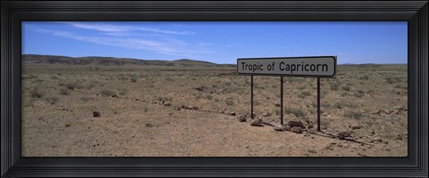 Framed Tropic Of Capricorn sign in a desert, Namibia Print