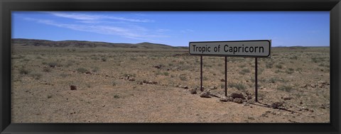 Framed Tropic Of Capricorn sign in a desert, Namibia Print