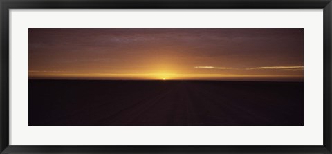 Framed Sunset over a desert, Namib Desert, Swakopmund, Namibia Print