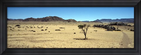 Framed Horse ranch on a homestead, Namibia Print