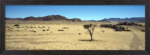 Framed Horse ranch on a homestead, Namibia Print