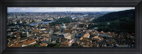 Framed Aerial view of Prague, Czech Republic Print