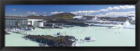 Framed Tourists at a spa lagoon, Blue Lagoon, Reykjavik, Iceland Print