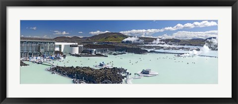 Framed Tourists at a spa lagoon, Blue Lagoon, Reykjavik, Iceland Print