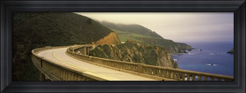 Framed Bridge at the coast, Bixby Bridge, Big Sur, Monterey County, California, USA Print