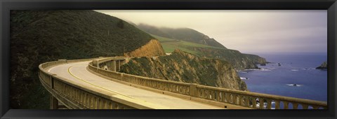 Framed Bridge at the coast, Bixby Bridge, Big Sur, Monterey County, California, USA Print