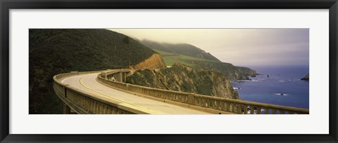 Framed Bridge at the coast, Bixby Bridge, Big Sur, Monterey County, California, USA Print