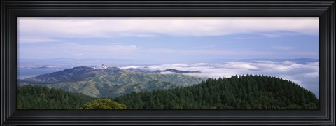 Framed View of San Francisco from Mt Tamalpais, Marin County, California, USA Print