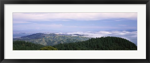 Framed View of San Francisco from Mt Tamalpais, Marin County, California, USA Print