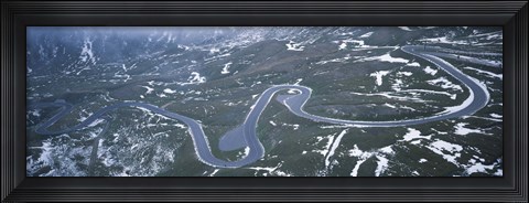 Framed Snow covered landscape with a road, Grossglockner, Austria Print